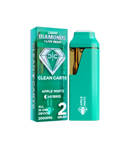 Apple Mintz 2G Clean Carts – Liquid Diamonds + Live Resin All-in-One Vape Cartridge