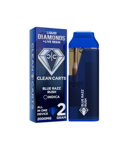 Blue Razz Rush 2g Clean Carts – Premium THC Vape Cartridge