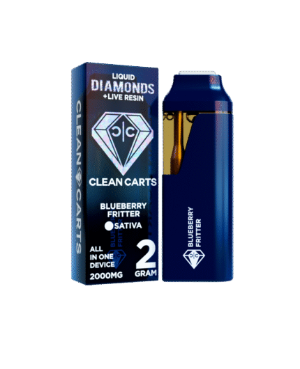 Blueberry Fritter 2G Clean Carts – Liquid Diamonds + Live Resin All-in-One Vape Cartridge