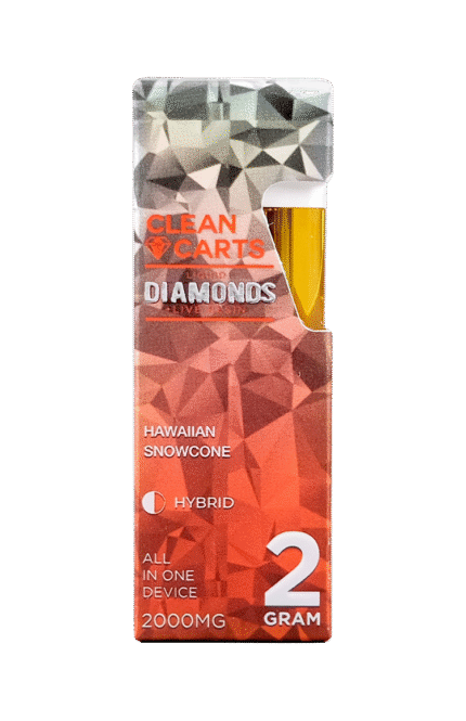 HAWAIIAN SNOWCONE 2G Clean Carts LIQUID DIAMONDS + LIVE RESIN