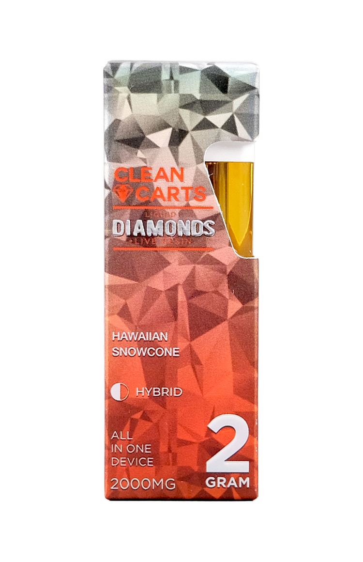 HawaiianSnowcone.png HAWAIIAN SNOWCONE 2G Clean Carts LIQUID DIAMONDS + LIVE RESIN