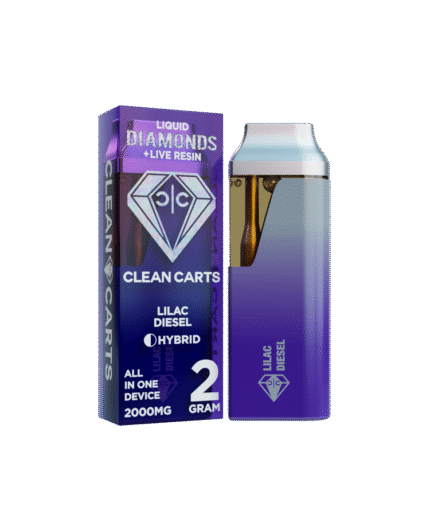 LILAC DIESEL 2G Clean Carts LIQUID DIAMONDS + LIVE RESIN