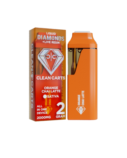 ORANGE CHAI LATTE 2G Clean Carts LIQUID DIAMONDS + LIVE RESIN
