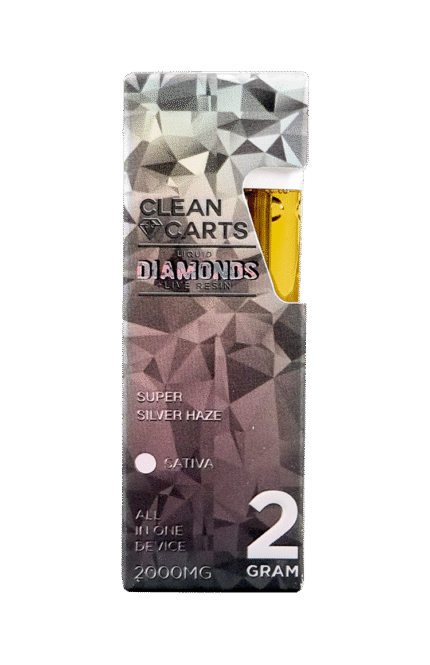 SUPER SILVER HAZE 2G Clean Carts LIQUID DIAMONDS + LIVE RESIN