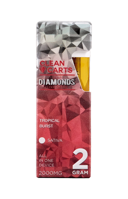 TROPICAL BURST 2G Clean Carts LIQUID DIAMONDS + LIVE RESIN