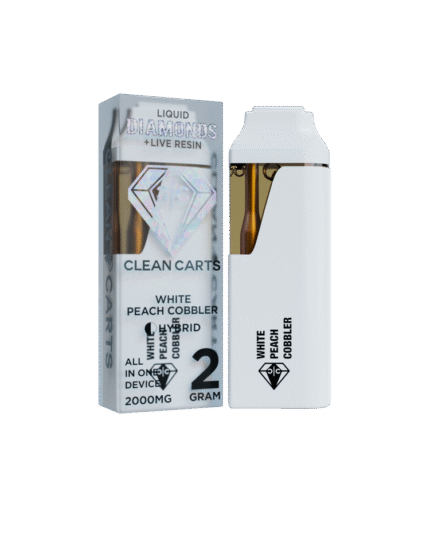 White Peach Cobbler 2G Clean Carts – Liquid Diamonds + Live Resin-One Vape Cartridge
